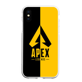 Чехол для iPhone XS Max матовый с принтом APEX LEGENDS YELLOW в Кировске, Силикон | Область печати: задняя сторона чехла, без боковых панелей | apex | legend | legends | titanfall | апекс | арех | бангалор | бладхаунд | верхушки | гибралтар | каустик | лайфлайн | легенда | легенды | ледженд | леджендс | мираж | орех | рэйф | титанфол