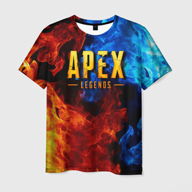 Мужская футболка 3D с принтом APEX LEGENDS в Кировске, 100% полиэфир | прямой крой, круглый вырез горловины, длина до линии бедер | apex | apex legends | апекс | апекс легенд | апекс легендс | бой | игра | компьютерная игра | королевская битва | лучшее | огонь | онлайн игра | популярное | текстура | хит | шутер