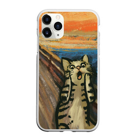Чехол для iPhone 11 Pro Max матовый с принтом Крик котика в Кировске, Силикон |  | cat | картина | кот | котик | котики | коты | котэ | кошак | крик | мем | приколы