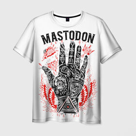 Мужская футболка 3D с принтом Mastodon в Кировске, 100% полиэфир | прямой крой, круглый вырез горловины, длина до линии бедер | 