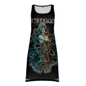 Платье-майка 3D с принтом Meshuggah в Кировске, 100% полиэстер | полуприлегающий силуэт, широкие бретели, круглый вырез горловины, удлиненный подол сзади. | djent | jens kidman | meshuggah | metal | грув метал | группы | метал | мешуга | музыка | рок