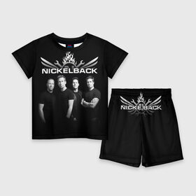 Детский костюм с шортами 3D с принтом Nickelback в Кировске,  |  | dark horse | feed the machine | nickelback | no fixed adress | группы | метал | музыка | никлбэк | рок | хард рок | чед крюгер