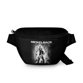 Поясная сумка 3D с принтом Nickelback в Кировске, 100% полиэстер | плотная ткань, ремень с регулируемой длиной, внутри несколько карманов для мелочей, основное отделение и карман с обратной стороны сумки застегиваются на молнию | dark horse | feed the machine | nickelback | no fixed adress | группы | метал | музыка | никлбэк | рок | хард рок | чед крюгер