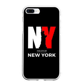 Чехол для iPhone 7Plus/8 Plus матовый с принтом New York City в Кировске, Силикон | Область печати: задняя сторона чехла, без боковых панелей | america | city | large | liberty | new york | sculpture | statue | symbol | usa | америка | большие | буквы | город | графика | жизни | иллюстрация | искусство | мода | нью йорк | рисунок | свободы | силуэт | символ | скульптура | статуя