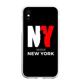 Чехол для iPhone XS Max матовый с принтом New York City в Кировске, Силикон | Область печати: задняя сторона чехла, без боковых панелей | Тематика изображения на принте: america | city | large | liberty | new york | sculpture | statue | symbol | usa | америка | большие | буквы | город | графика | жизни | иллюстрация | искусство | мода | нью йорк | рисунок | свободы | силуэт | символ | скульптура | статуя