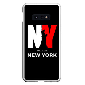 Чехол для Samsung S10E с принтом New York City в Кировске, Силикон | Область печати: задняя сторона чехла, без боковых панелей | america | city | large | liberty | new york | sculpture | statue | symbol | usa | америка | большие | буквы | город | графика | жизни | иллюстрация | искусство | мода | нью йорк | рисунок | свободы | силуэт | символ | скульптура | статуя