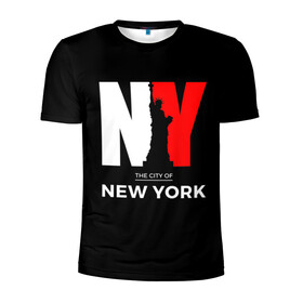Мужская футболка 3D спортивная с принтом New York City в Кировске, 100% полиэстер с улучшенными характеристиками | приталенный силуэт, круглая горловина, широкие плечи, сужается к линии бедра | america | city | large | liberty | new york | sculpture | statue | symbol | usa | америка | большие | буквы | город | графика | жизни | иллюстрация | искусство | мода | нью йорк | рисунок | свободы | силуэт | символ | скульптура | статуя
