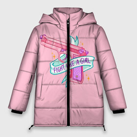 Женская зимняя куртка 3D с принтом FIGHT LIKE A GIRL в Кировске, верх — 100% полиэстер; подкладка — 100% полиэстер; утеплитель — 100% полиэстер | длина ниже бедра, силуэт Оверсайз. Есть воротник-стойка, отстегивающийся капюшон и ветрозащитная планка. 

Боковые карманы с листочкой на кнопках и внутренний карман на молнии | 8 марта | feminism | girl power | like a girl | venus | весна | женщины | международный женский день | подарок | феминизм