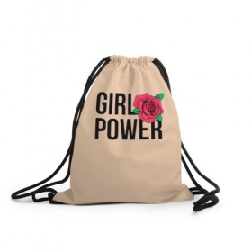 Рюкзак-мешок 3D с принтом Girl Power в Кировске, 100% полиэстер | плотность ткани — 200 г/м2, размер — 35 х 45 см; лямки — толстые шнурки, застежка на шнуровке, без карманов и подкладки | 