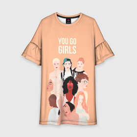 Детское платье 3D с принтом Вперед, девчонки в Кировске, 100% полиэстер | прямой силуэт, чуть расширенный к низу. Круглая горловина, на рукавах — воланы | 8 марта | feminism | girl power | like a girl | venus | весна | женщины | международный женский день | подарок | феминизм