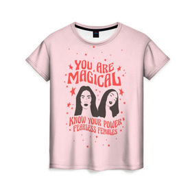 Женская футболка 3D с принтом Fearless females в Кировске, 100% полиэфир ( синтетическое хлопкоподобное полотно) | прямой крой, круглый вырез горловины, длина до линии бедер | 8 марта | feminism | girl power | like a girl | venus | весна | женщины | международный женский день | подарок | феминизм