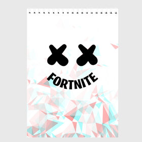 Скетчбук с принтом FORTNITE x MARSHMELLO в Кировске, 100% бумага
 | 48 листов, плотность листов — 100 г/м2, плотность картонной обложки — 250 г/м2. Листы скреплены сверху удобной пружинной спиралью | Тематика изображения на принте: 2019 | dj | fortnite | game | glitch | marshmello | usa | америка | глитч | игра | клубная музыка | маршмелло | музыка | музыкант | ф | фортнайт