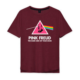 Мужская футболка хлопок Oversize с принтом Pink Freud в Кировске, 100% хлопок | свободный крой, круглый ворот, “спинка” длиннее передней части | Тематика изображения на принте: pink freud | sigmund freud | зигмунд фрейд | фрейд