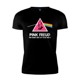 Мужская футболка премиум с принтом Pink Freud в Кировске, 92% хлопок, 8% лайкра | приталенный силуэт, круглый вырез ворота, длина до линии бедра, короткий рукав | Тематика изображения на принте: pink freud | sigmund freud | зигмунд фрейд | фрейд