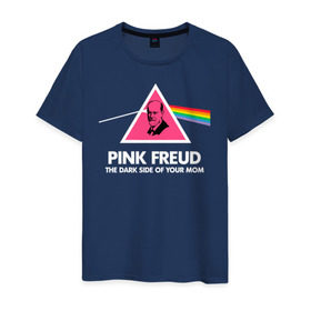 Мужская футболка хлопок с принтом Pink Freud в Кировске, 100% хлопок | прямой крой, круглый вырез горловины, длина до линии бедер, слегка спущенное плечо. | Тематика изображения на принте: pink freud | sigmund freud | зигмунд фрейд | фрейд