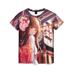 Женская футболка 3D с принтом Retrograde & Xomu - Valhalla в Кировске, 100% полиэфир ( синтетическое хлопкоподобное полотно) | прямой крой, круглый вырез горловины, длина до линии бедер | anime | retrograde | valhalla | xomu | аниме | девочка | персонаж | цветы | япония