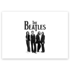 Поздравительная открытка с принтом The Beatles в Кировске, 100% бумага | плотность бумаги 280 г/м2, матовая, на обратной стороне линовка и место для марки
 | beatles | the beatles | битлз | битлс | битлы | группы | джон леннон | джордж харрисон | легенды | музыка | пол маккартни | ринго старр | рок