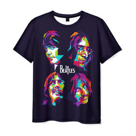 Мужская футболка 3D с принтом The Beatles в Кировске, 100% полиэфир | прямой крой, круглый вырез горловины, длина до линии бедер | beatles | the beatles | битлз | битлс | битлы | группы | джон леннон | джордж харрисон | легенды | музыка | пол маккартни | ринго старр | рок