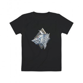 Детская футболка хлопок с принтом Space Wolves в Кировске, 100% хлопок | круглый вырез горловины, полуприлегающий силуэт, длина до линии бедер | warhammer | вархамер | вархеммер | волк | герб | космоволк