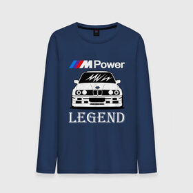 Мужской лонгслив хлопок с принтом BMW Power LEGEND в Кировске, 100% хлопок |  | bmw | legend | motorsport | power | авто | автомобиль | бмв | бумер | бэха | крутая | легенда | машина | немецкое | тачка