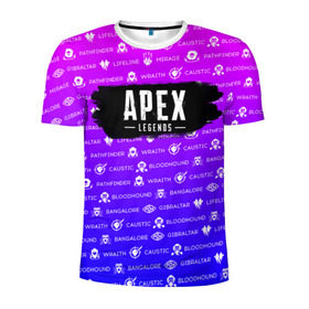 Мужская футболка 3D спортивная с принтом APEX LEGENDS в Кировске, 100% полиэстер с улучшенными характеристиками | приталенный силуэт, круглая горловина, широкие плечи, сужается к линии бедра | apex legends | apex legends battle. | apex legends engine | apex legends origin | apex legends игра | titanfall apex legends