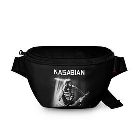 Поясная сумка 3D с принтом Kasabian в Кировске, 100% полиэстер | плотная ткань, ремень с регулируемой длиной, внутри несколько карманов для мелочей, основное отделение и карман с обратной стороны сумки застегиваются на молнию | 