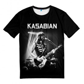 Мужская футболка 3D с принтом Kasabian в Кировске, 100% полиэфир | прямой крой, круглый вырез горловины, длина до линии бедер | 