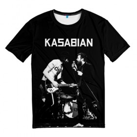 Мужская футболка 3D с принтом Kasabian в Кировске, 100% полиэфир | прямой крой, круглый вырез горловины, длина до линии бедер | kasabian | группы | касабиан | касейбиан | крис эдвардс | музыка | рок | рок группы | серджио пиццорно | том мейган