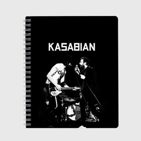 Тетрадь с принтом Kasabian в Кировске, 100% бумага | 48 листов, плотность листов — 60 г/м2, плотность картонной обложки — 250 г/м2. Листы скреплены сбоку удобной пружинной спиралью. Уголки страниц и обложки скругленные. Цвет линий — светло-серый
 | Тематика изображения на принте: kasabian | группы | касабиан | касейбиан | крис эдвардс | музыка | рок | рок группы | серджио пиццорно | том мейган