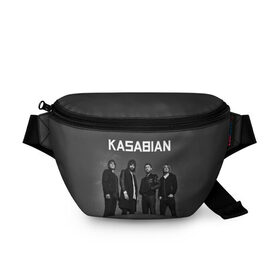 Поясная сумка 3D с принтом Kasabian в Кировске, 100% полиэстер | плотная ткань, ремень с регулируемой длиной, внутри несколько карманов для мелочей, основное отделение и карман с обратной стороны сумки застегиваются на молнию | Тематика изображения на принте: kasabian | группы | касабиан | касейбиан | крис эдвардс | музыка | рок | рок группы | серджио пиццорно | том мейган