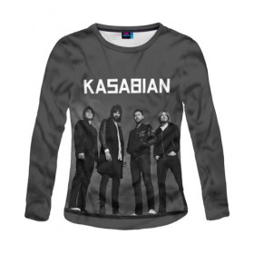 Женский лонгслив 3D с принтом Kasabian в Кировске, 100% полиэстер | длинные рукава, круглый вырез горловины, полуприлегающий силуэт | kasabian | группы | касабиан | касейбиан | крис эдвардс | музыка | рок | рок группы | серджио пиццорно | том мейган