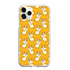 Чехол для iPhone 11 Pro матовый с принтом Корги Паттерн 2 в Кировске, Силикон |  | веселый | лапочка | милый | мимими | оранжевый | пес | песик | собака | счастье | щенок