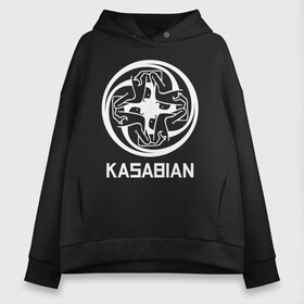 Женское худи Oversize хлопок с принтом Kasabian в Кировске, френч-терри — 70% хлопок, 30% полиэстер. Мягкий теплый начес внутри —100% хлопок | боковые карманы, эластичные манжеты и нижняя кромка, капюшон на магнитной кнопке | kasabian | группы | касабиан | касейбиан | крис эдвардс | музыка | рок | рок группы | серджио пиццорно | том мейган