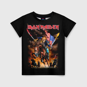 Детская футболка 3D с принтом Iron Maiden в Кировске, 100% гипоаллергенный полиэфир | прямой крой, круглый вырез горловины, длина до линии бедер, чуть спущенное плечо, ткань немного тянется | heavy metal | iron maiden | metal | айрон мейден | группы | метал | музыка | рок | хеви метал