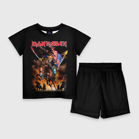 Детский костюм с шортами 3D с принтом Iron Maiden в Кировске,  |  | Тематика изображения на принте: heavy metal | iron maiden | metal | айрон мейден | группы | метал | музыка | рок | хеви метал