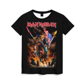 Женская футболка 3D с принтом Iron Maiden в Кировске, 100% полиэфир ( синтетическое хлопкоподобное полотно) | прямой крой, круглый вырез горловины, длина до линии бедер | heavy metal | iron maiden | metal | айрон мейден | группы | метал | музыка | рок | хеви метал