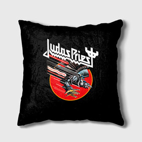 Подушка 3D с принтом Judas Priest в Кировске, наволочка – 100% полиэстер, наполнитель – холлофайбер (легкий наполнитель, не вызывает аллергию). | состоит из подушки и наволочки. Наволочка на молнии, легко снимается для стирки | judas priest | metal | rock | группы | метал | музыка | рок | хард рок | хэви метал