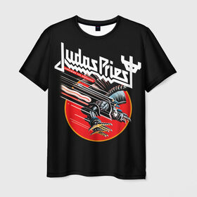 Мужская футболка 3D с принтом Judas Priest в Кировске, 100% полиэфир | прямой крой, круглый вырез горловины, длина до линии бедер | judas priest | metal | rock | группы | метал | музыка | рок | хард рок | хэви метал