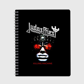 Тетрадь с принтом Judas Priest в Кировске, 100% бумага | 48 листов, плотность листов — 60 г/м2, плотность картонной обложки — 250 г/м2. Листы скреплены сбоку удобной пружинной спиралью. Уголки страниц и обложки скругленные. Цвет линий — светло-серый
 | Тематика изображения на принте: judas priest | metal | rock | группы | метал | музыка | рок | хард рок | хэви метал