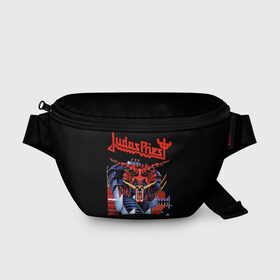 Поясная сумка 3D с принтом Judas Priest в Кировске, 100% полиэстер | плотная ткань, ремень с регулируемой длиной, внутри несколько карманов для мелочей, основное отделение и карман с обратной стороны сумки застегиваются на молнию | judas priest | metal | rock | группы | метал | музыка | рок | хард рок | хэви метал