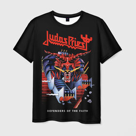 Мужская футболка 3D с принтом Judas Priest в Кировске, 100% полиэфир | прямой крой, круглый вырез горловины, длина до линии бедер | Тематика изображения на принте: judas priest | metal | rock | группы | метал | музыка | рок | хард рок | хэви метал