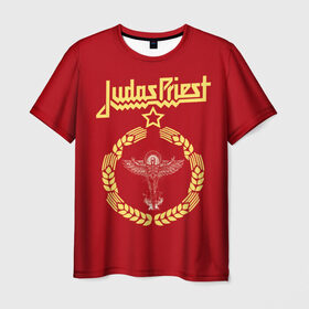 Мужская футболка 3D с принтом Judas Priest в Кировске, 100% полиэфир | прямой крой, круглый вырез горловины, длина до линии бедер | judas priest | metal | rock | группы | метал | музыка | рок | хард рок | хэви метал