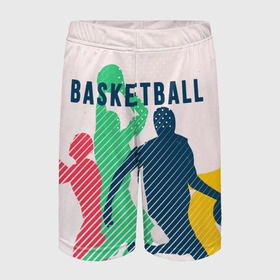 Детские спортивные шорты 3D с принтом Баскетбол в Кировске,  100% полиэстер
 | пояс оформлен широкой мягкой резинкой, ткань тянется
 | баскет | баскетбол | вип | дизайн | люди | мяч | новинка | спорт | спортсмен | топ | тренд | человек