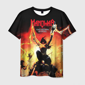 Мужская футболка 3D с принтом Manowar в Кировске, 100% полиэфир | прямой крой, круглый вырез горловины, длина до линии бедер | heavy metal | manowar | power metal | группы | метал | музыка | пауэр метал | рок | хеви метал
