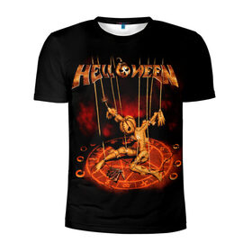 Мужская футболка 3D спортивная с принтом Helloween в Кировске, 100% полиэстер с улучшенными характеристиками | приталенный силуэт, круглая горловина, широкие плечи, сужается к линии бедра | heavy metal | helloween | metal | группа | метал | музыка | пауэр метал | рок | хэви метал