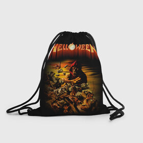 Рюкзак-мешок 3D с принтом Helloween в Кировске, 100% полиэстер | плотность ткани — 200 г/м2, размер — 35 х 45 см; лямки — толстые шнурки, застежка на шнуровке, без карманов и подкладки | heavy metal | helloween | metal | группа | метал | музыка | пауэр метал | рок | хэви метал