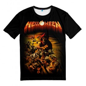 Мужская футболка 3D с принтом Helloween в Кировске, 100% полиэфир | прямой крой, круглый вырез горловины, длина до линии бедер | heavy metal | helloween | metal | группа | метал | музыка | пауэр метал | рок | хэви метал