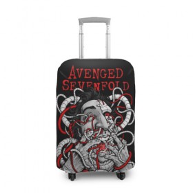 Чехол для чемодана 3D с принтом Avenged Sevenfold в Кировске, 86% полиэфир, 14% спандекс | двустороннее нанесение принта, прорези для ручек и колес | 