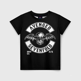 Детская футболка 3D с принтом Avenged Sevenfold в Кировске, 100% гипоаллергенный полиэфир | прямой крой, круглый вырез горловины, длина до линии бедер, чуть спущенное плечо, ткань немного тянется | a7x | avenged sevenfold | heavy metal | metal | группы | метал | музыка | прогрессивный метал | рок | хард рок | хэви метал