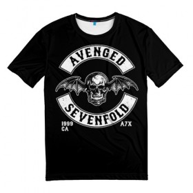 Мужская футболка 3D с принтом Avenged Sevenfold в Кировске, 100% полиэфир | прямой крой, круглый вырез горловины, длина до линии бедер | a7x | avenged sevenfold | heavy metal | metal | группы | метал | музыка | прогрессивный метал | рок | хард рок | хэви метал